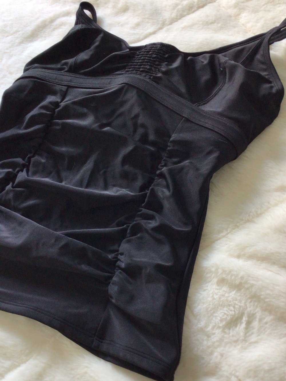 Athleta Black Mesh Support Tankini 32D/DD